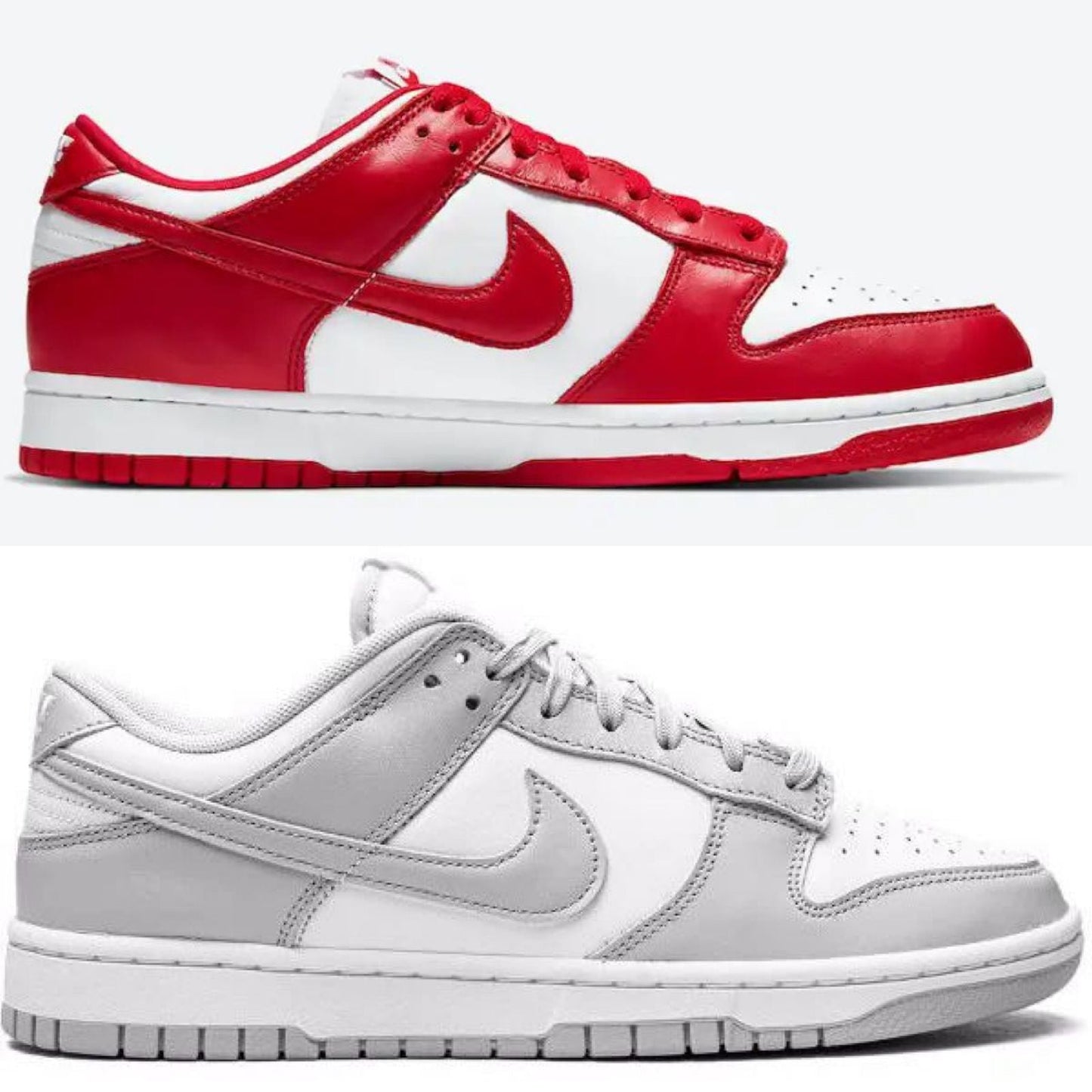 Dunk Low Cinza + Vermelho - Compre 1 Leve 2
