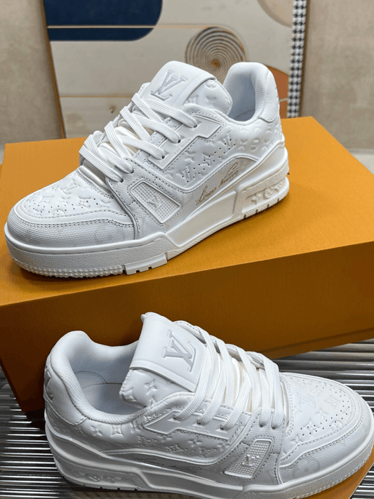 Louis Vuitton Trainer White Grey